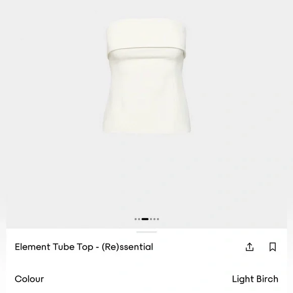 NEW Aritzia Element Tube Top - (Re)ssential - Light Birch strapless shirt 8 - Picture 12 of 17